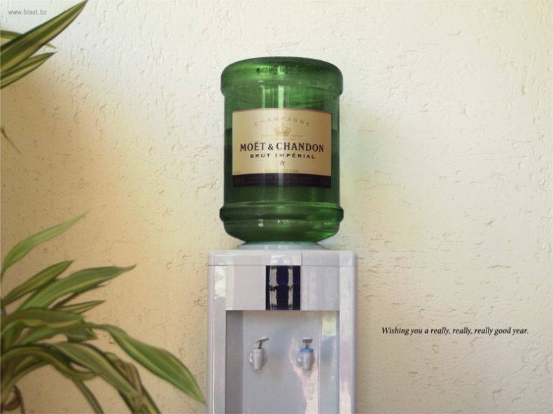 Obrázek champagne v kancelari