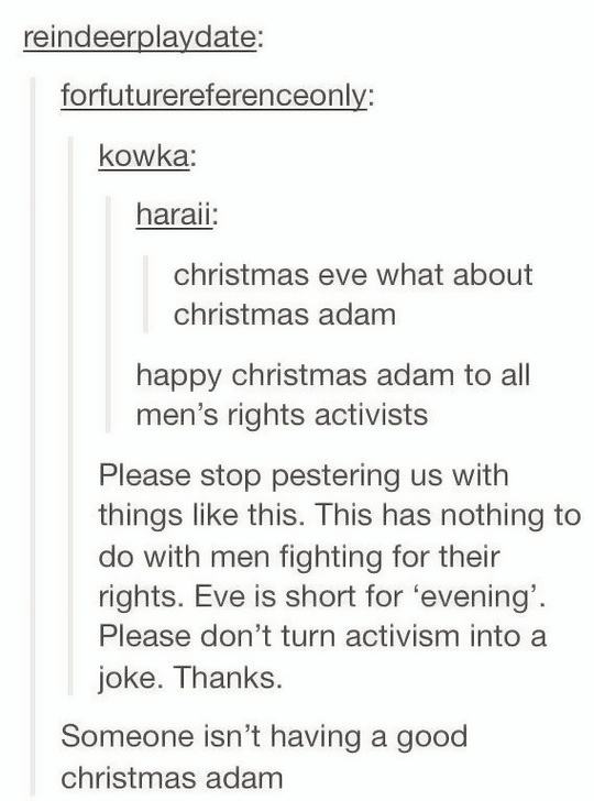 Obrázek christmas adam how to piss off a feminist 540