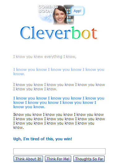 Obrázek cleverbot i know you win