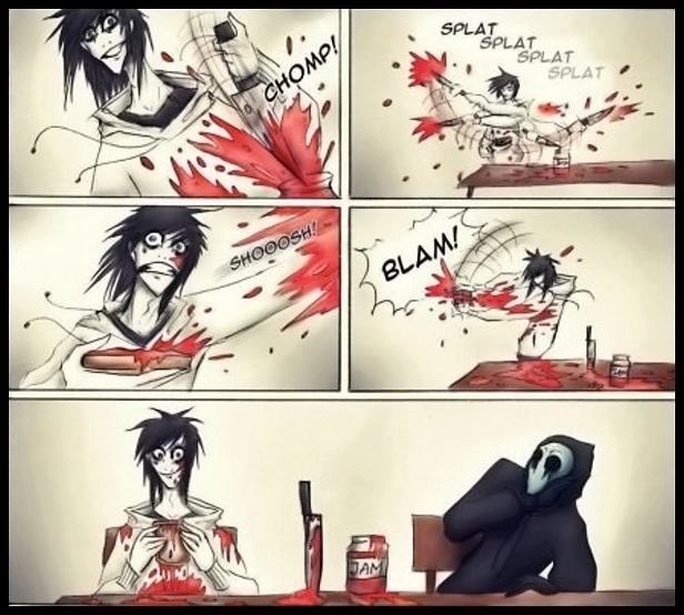 Obrázek creepy way to make sandwich