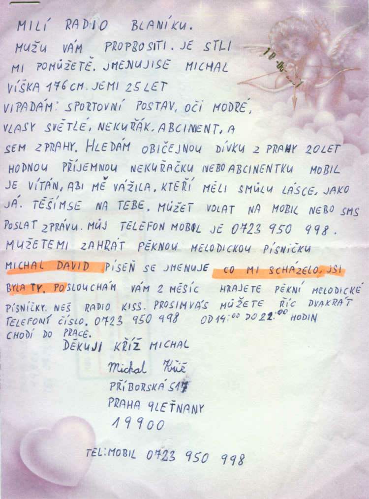 Obrázek dopis do radia