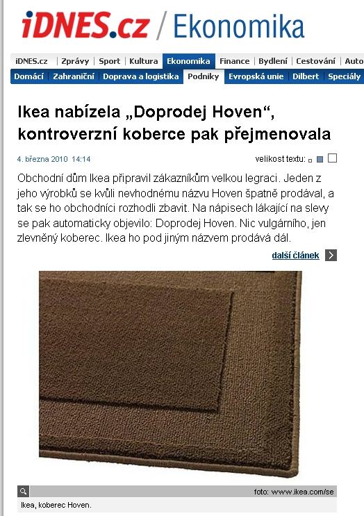 Obrázek doprodej hoven