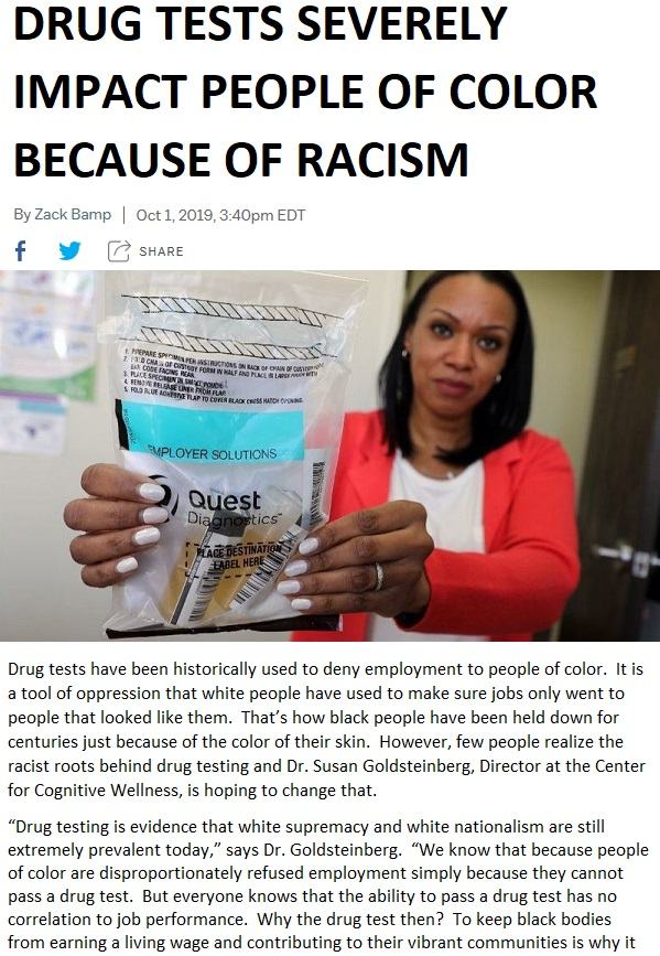 Obrázek drug tests are racist