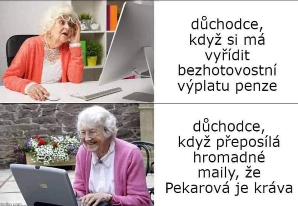 Obrázek duchodci vs technologie