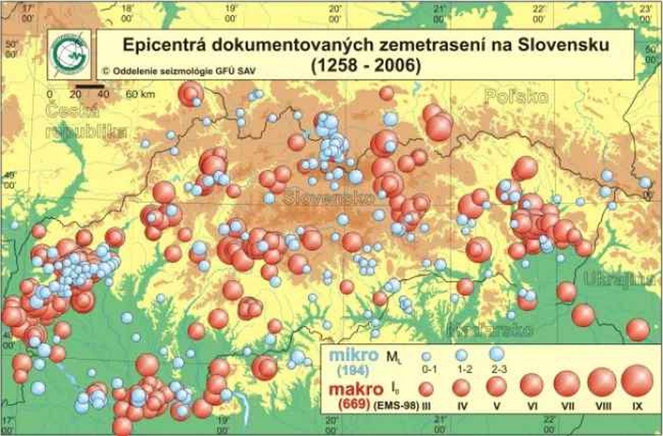 Obrázek epicentra trasenia ruk na Slovensku
