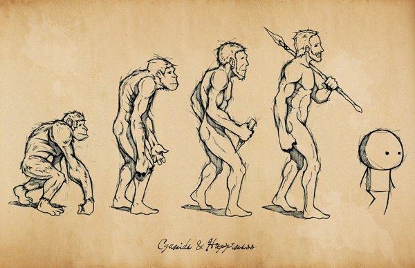 Obrázek evolution ov cyanide and happiness