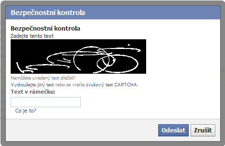 Obrázek facebook captcha