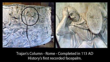 Obrázek first recorded facepalm