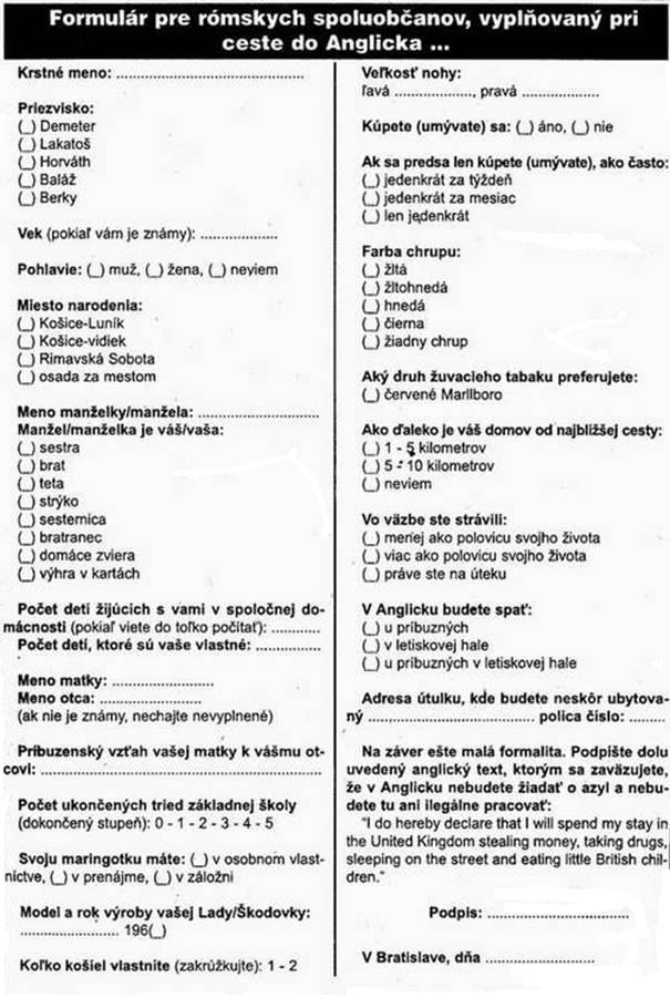 Obrázek formular pro romy