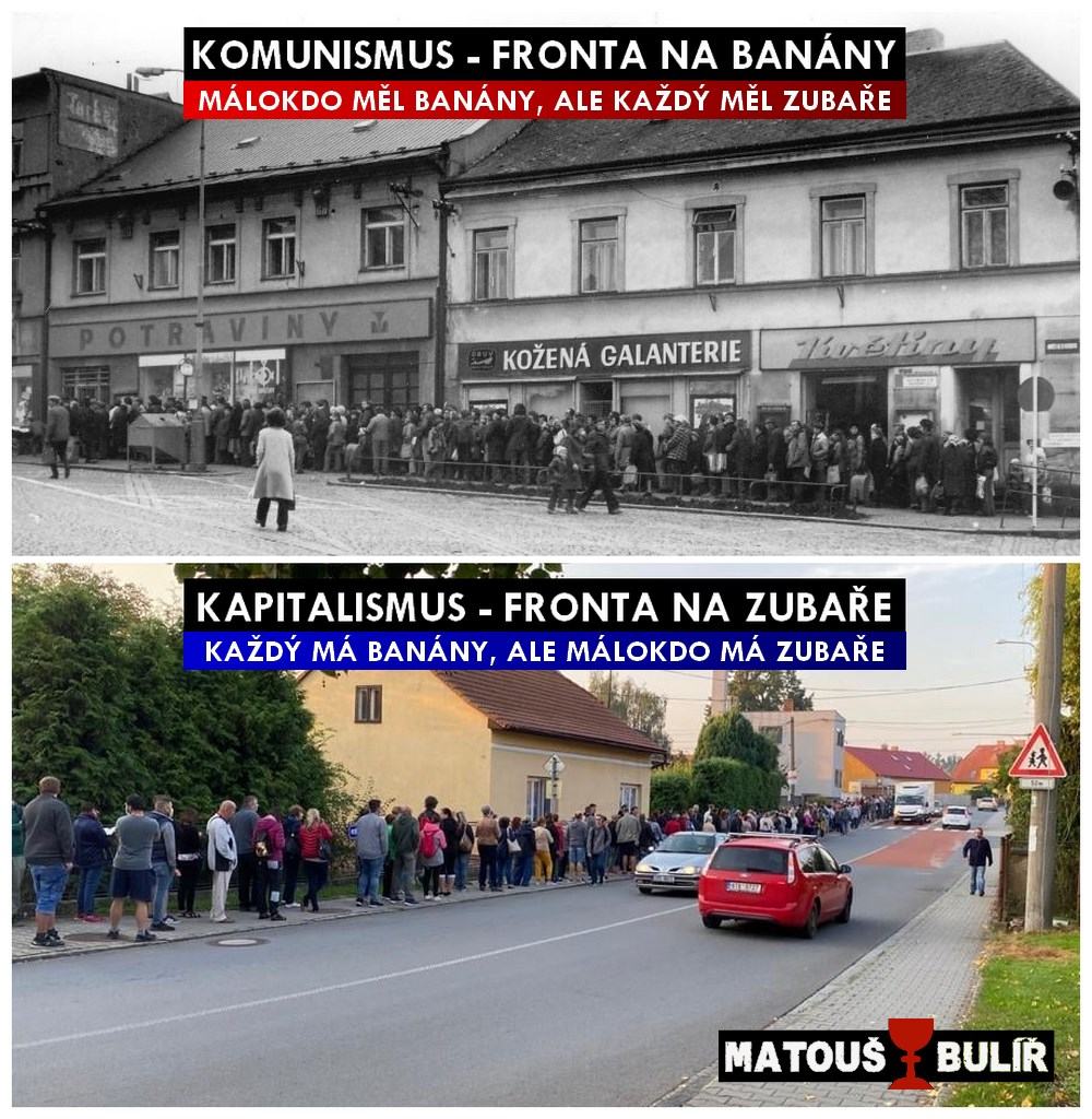 Obrázek fronta tehdy a fronta dnes