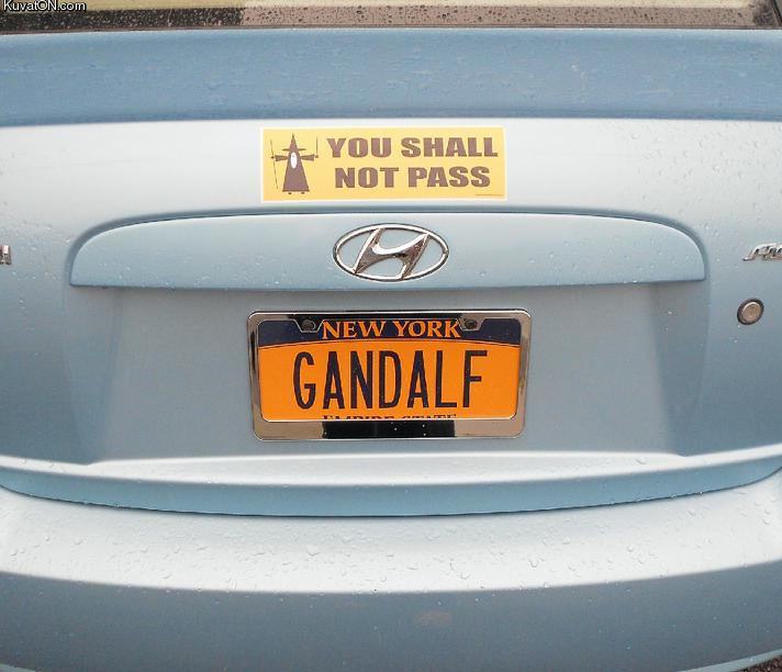 Obrázek gandalf license plate