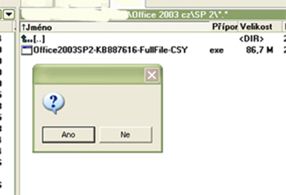 Obrázek hlaska office 2003 SP2
