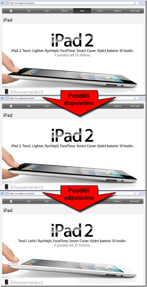 Obrázek iPad2 Apple CZ website