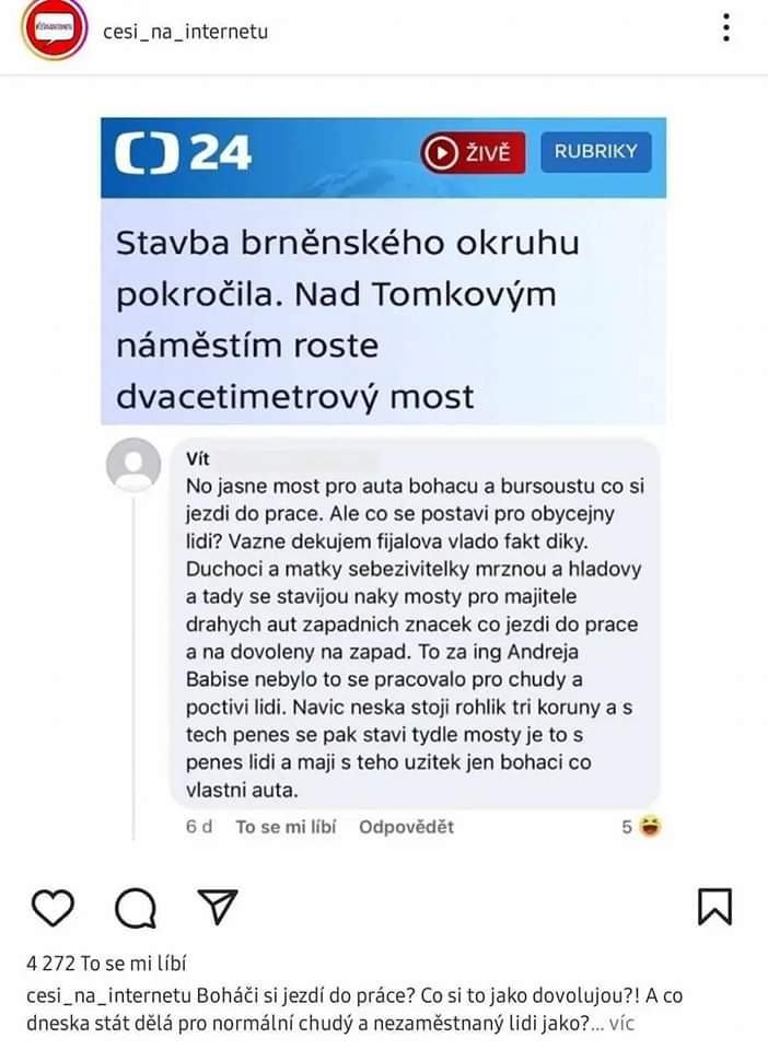 Obrázek jen burzousti jezdi do prace