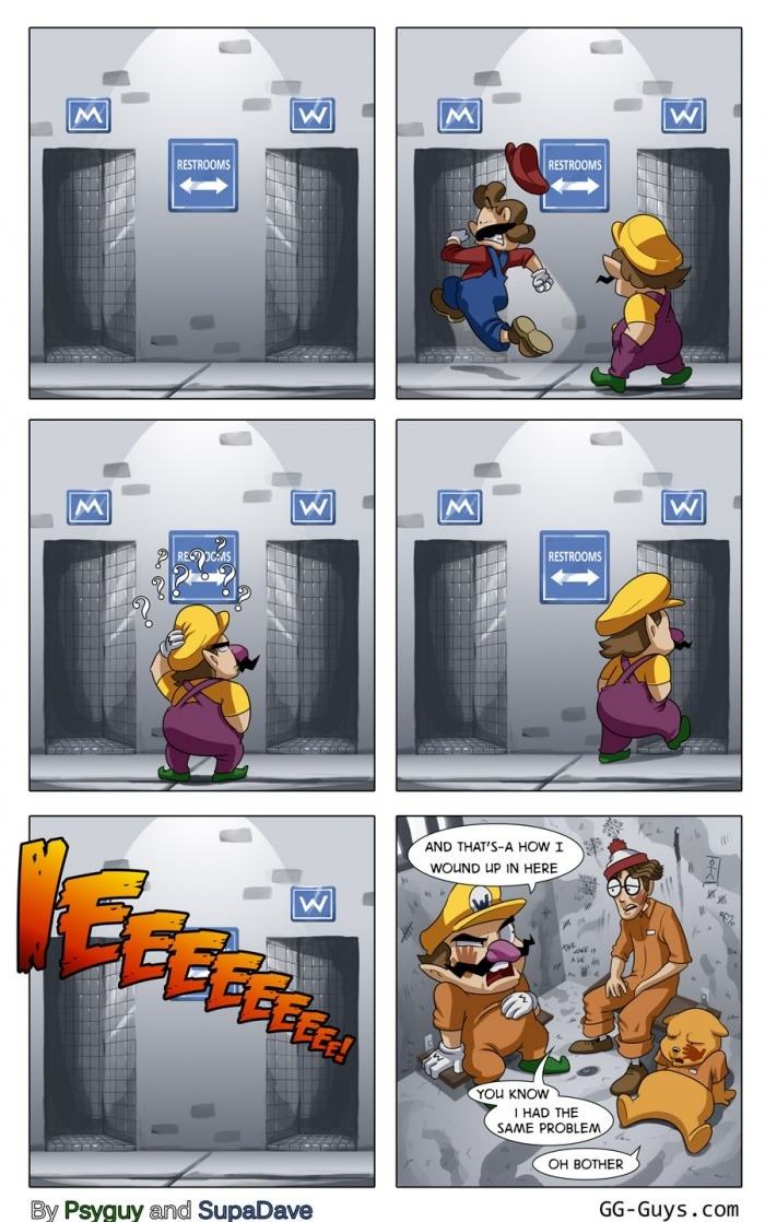 Obrázek mario wario restrooms