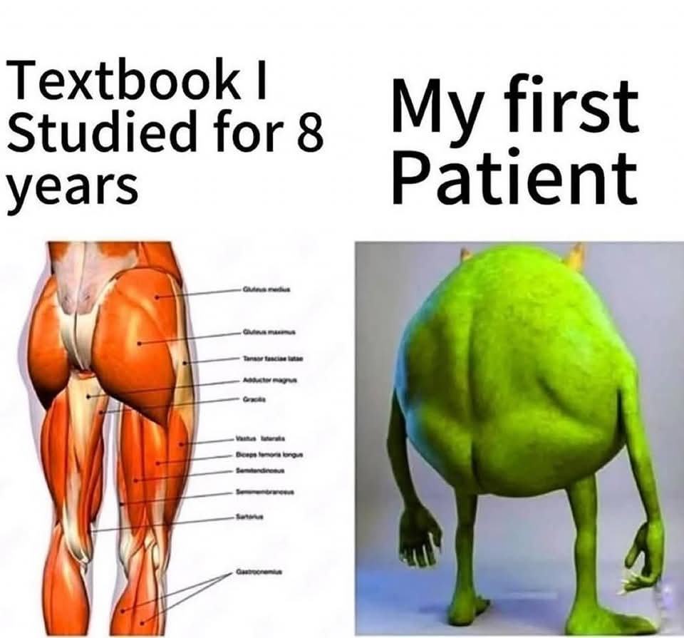 Obrázek medicinska skola vs realita
