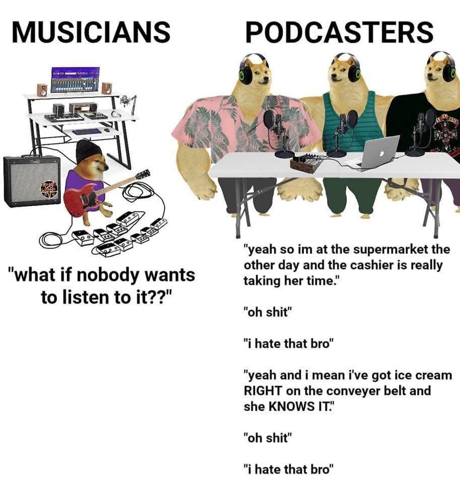 Obrázek musican vs podcasters