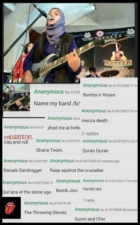 Obrázek never ask for a band name on 4chan 