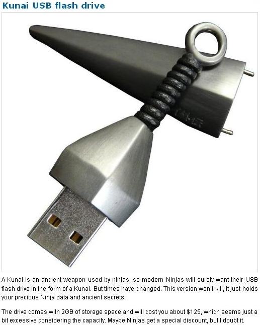 Obrázek ninja USB kunai
