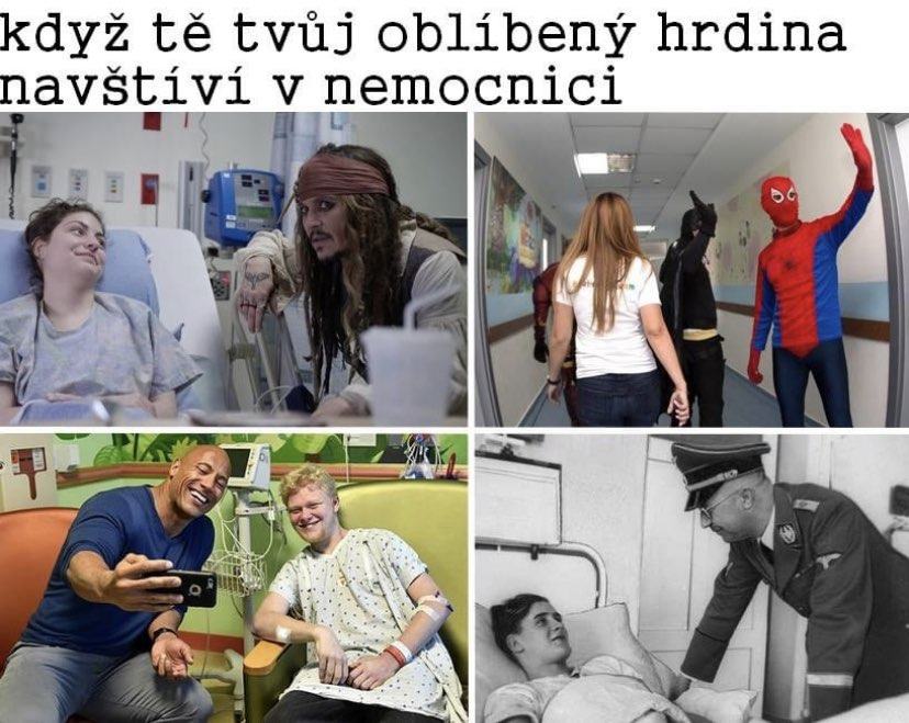 Obrázek oblibeny hrdina v nemocnici