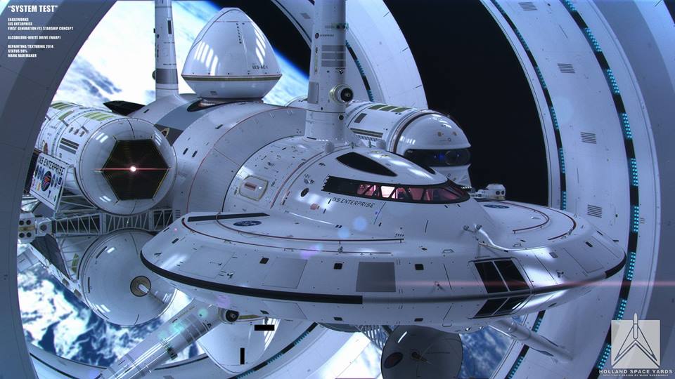 Obrázek oficialni koncept NASA lodi s warp pohonem