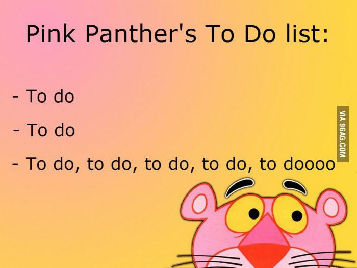 Obrázek pink panthers to do list