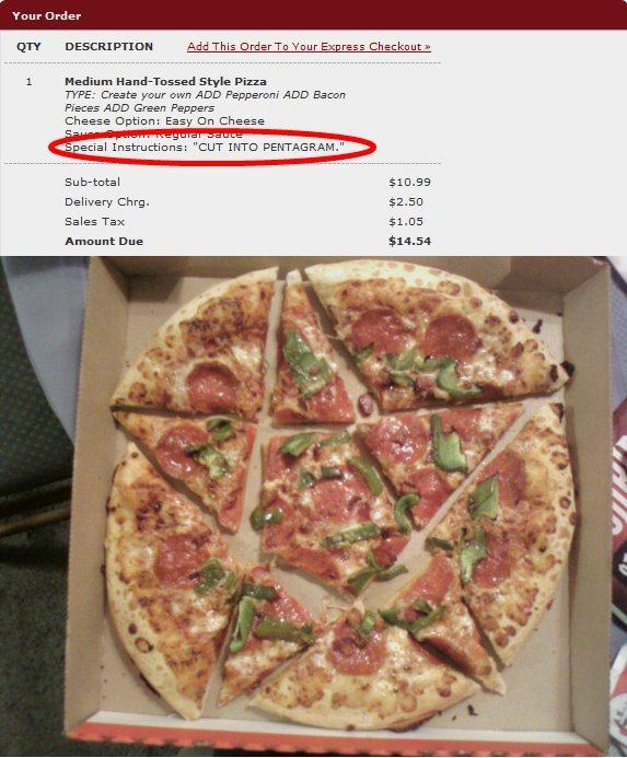 Obrázek pizza special instructions