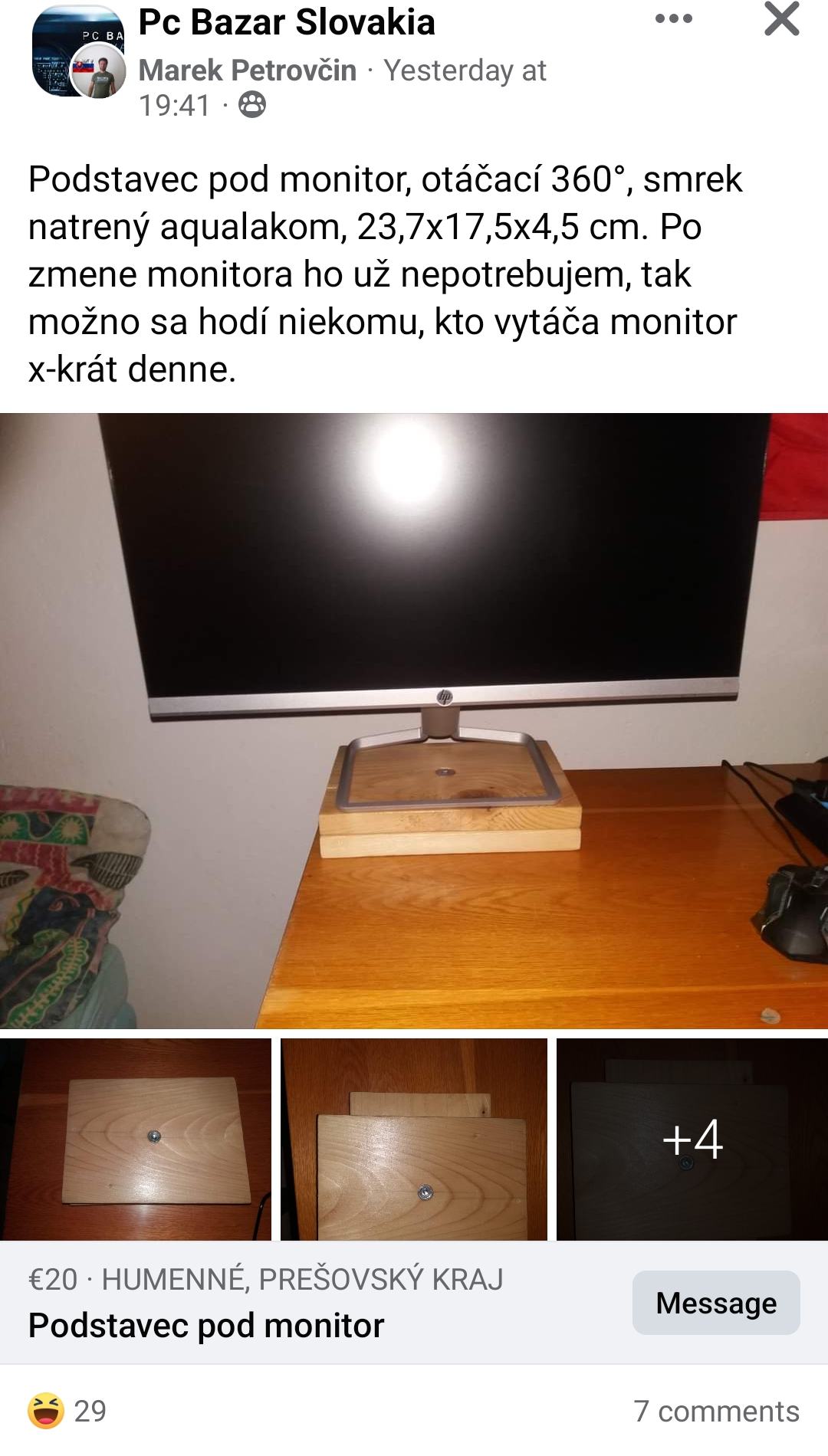 Obrázek podstavec pod monitor za 20 eur