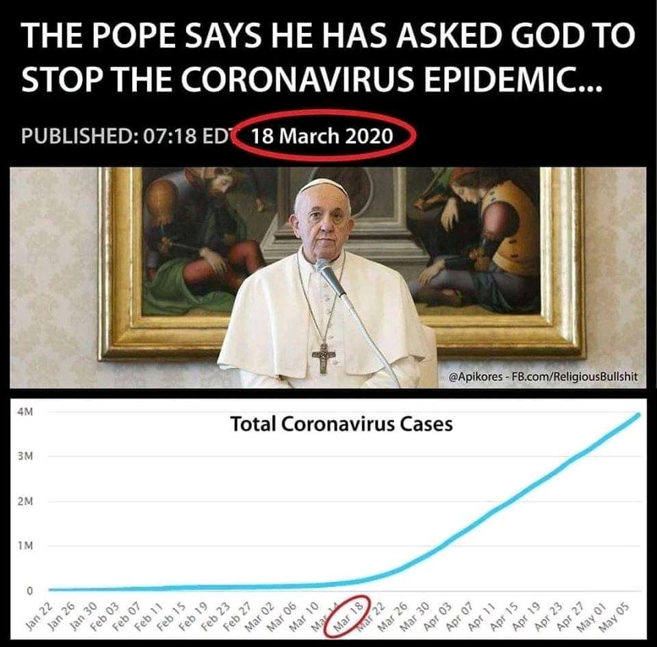 Obrázek pope stopped pandemic