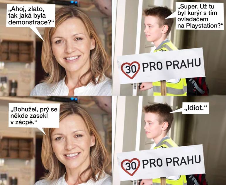 Obrázek prazak demonstruje