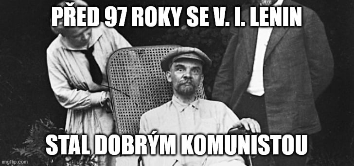 Obrázek pred 97 roky se V.I. Lenin stal dobrym komunistou