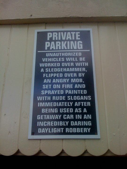Obrázek private parking warning