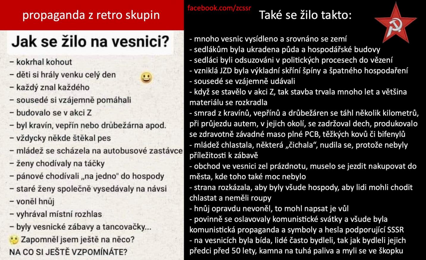 Obrázek propaganda vs realita