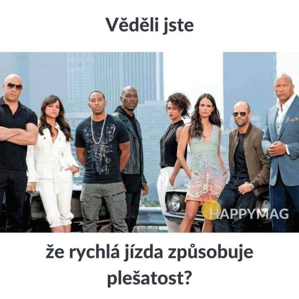 Obrázek rychla jizda zpusobuje plesatost