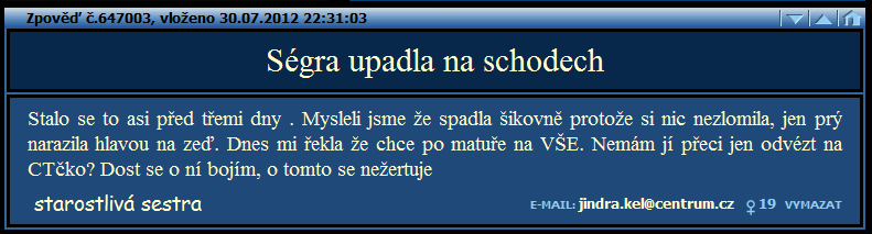 Obrázek segra spadla na schodech