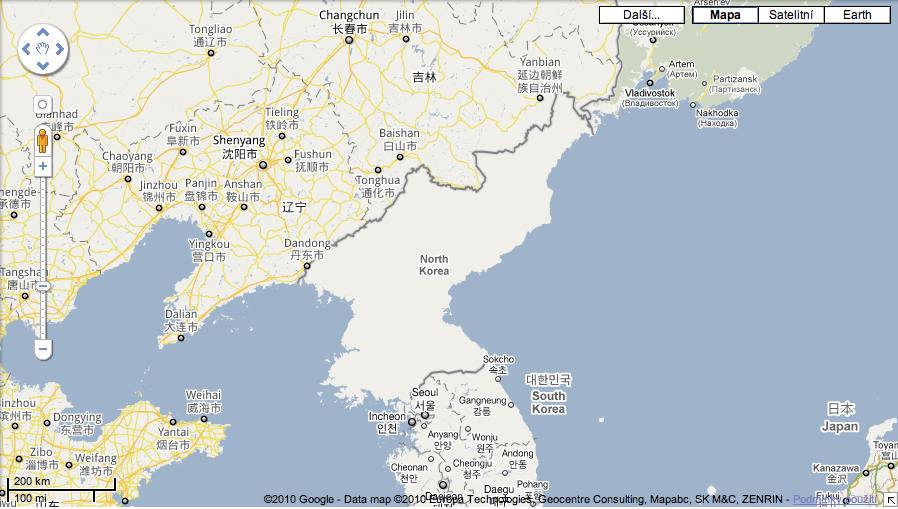 Obrázek severni korea na googlemaps