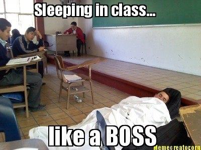 Obrázek sleeping in class like a boss