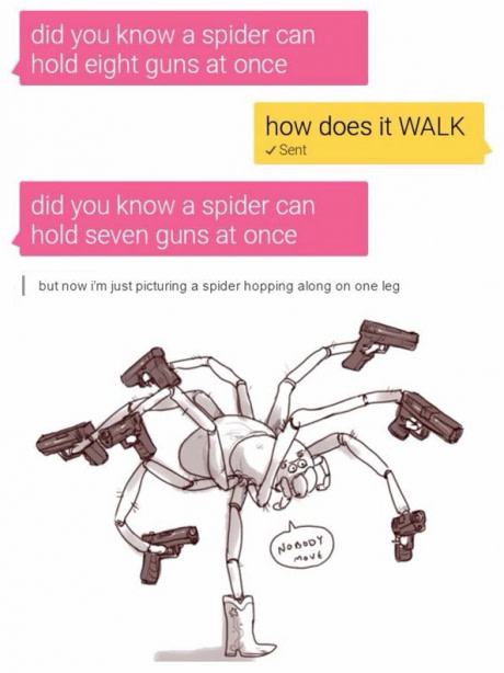Obrázek spider carying guns