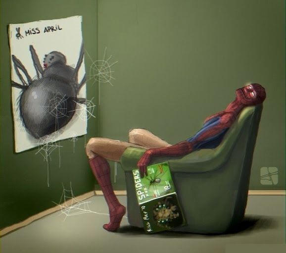 Obrázek spiderman doma v obyvaku