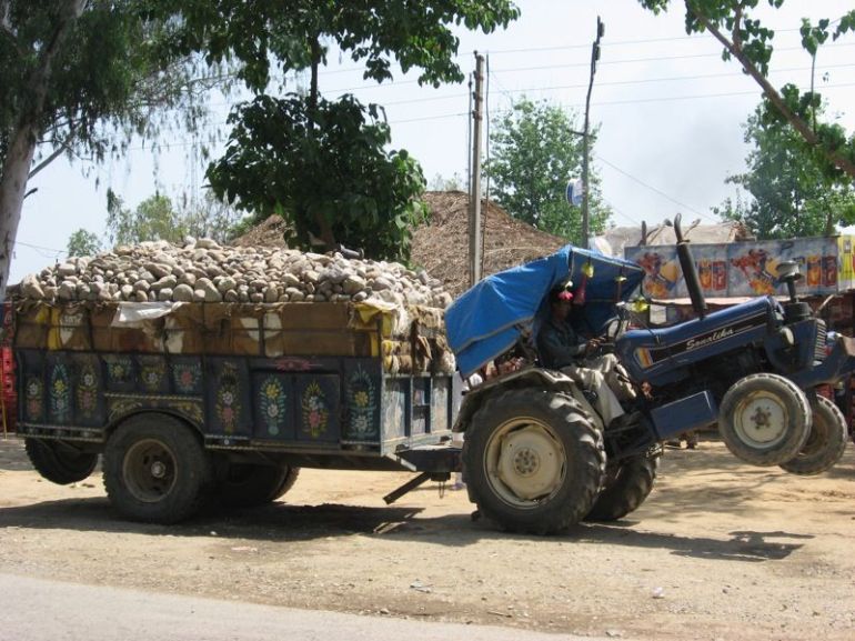 Obrázek splasenej traktor