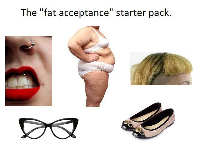 Obrázek starter pack fat acceptance