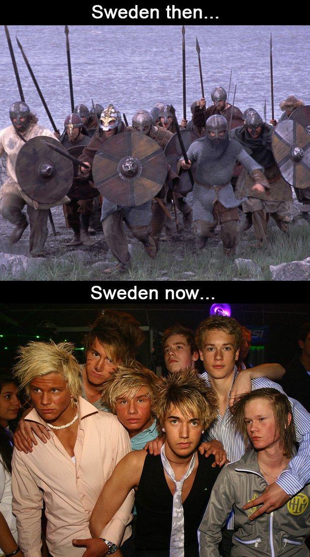 Obrázek sweden then and now
