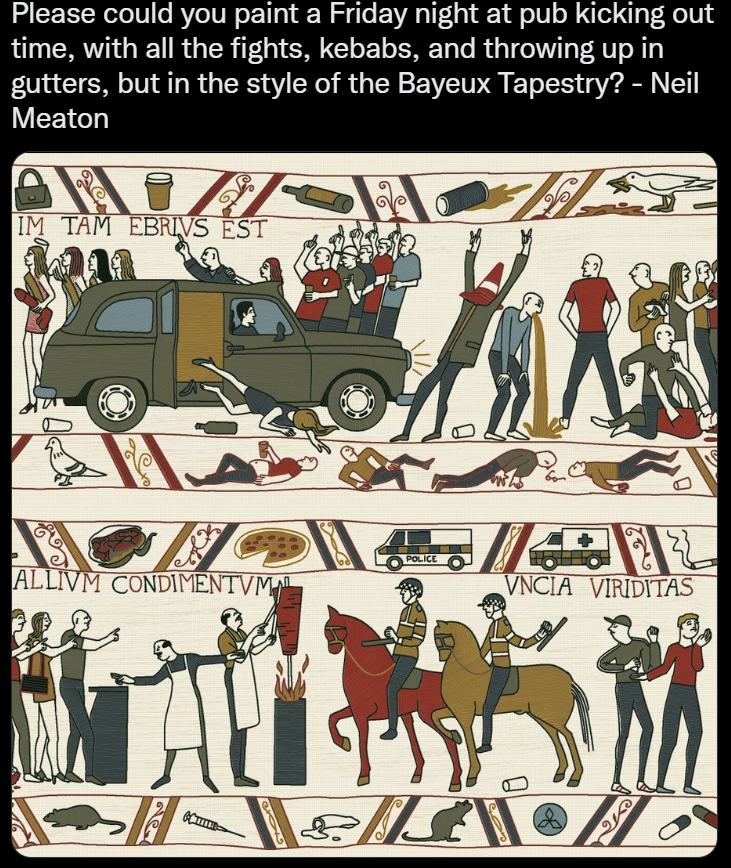 Obrázek tapiserie z bayeux - night out