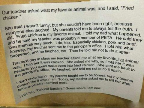 Obrázek teacher asked about favourite animal