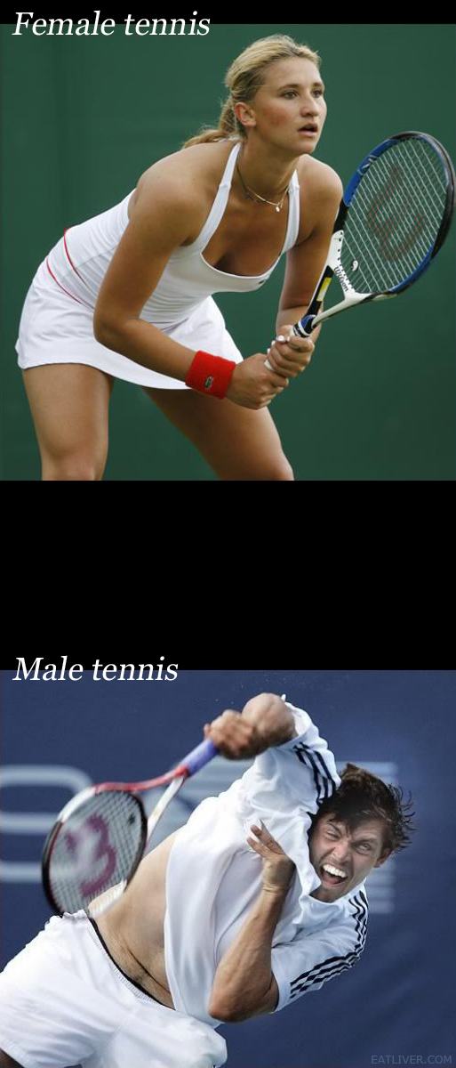 Obrázek tennis - male vs female