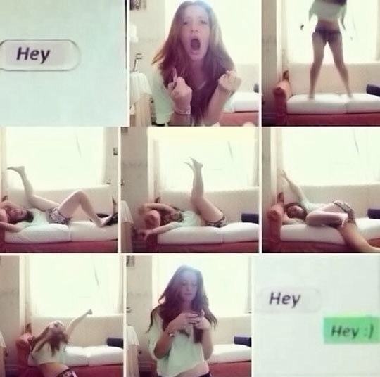 Obrázek the reaction of a girl  