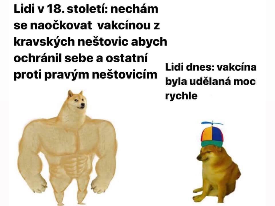 Obrázek vakciny pred lety a dnes