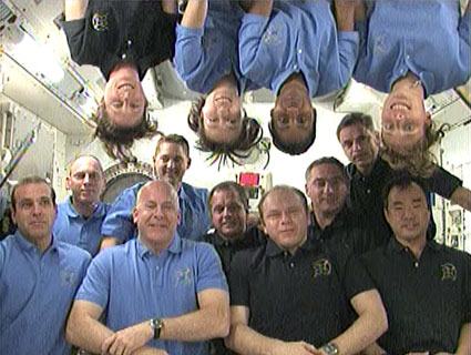 Obrázek videokonference astronauti