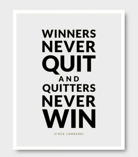 Obrázek winners never quit