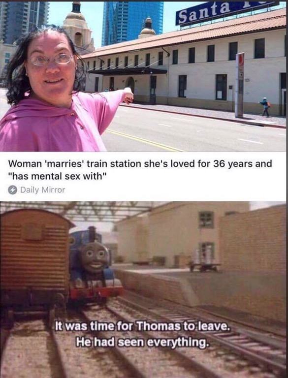 Obrázek woman marries train station